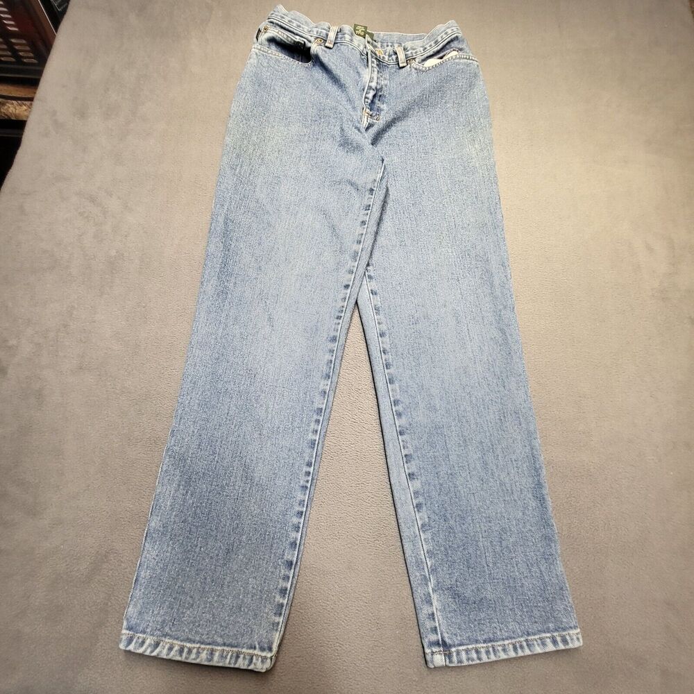 LRL Lauren Jean Co Womens 6 Blue Jeans Denim Straight Leg Distressed